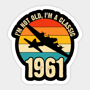 Aircraft Pilot born 1961 60th Birthday Gift Airplane Plane B-17 Bomber Sticker